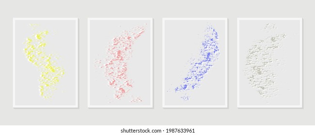 Resumen de colección vectorial de artes murales. Diseño artístico para afiches, imprenta, cubierta, papel pintado, Mínimo y de pared natural. Ilustración vectorial.