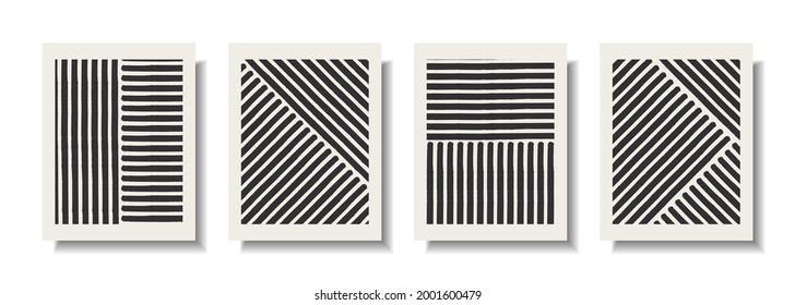 Abstract wall arts vector collection. Minimal and natural wall art. Vector illustration. Black and white organic shape Art design for poster, print, cover, wallpaper, etc