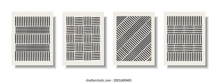 Abstract wall arts vector collection. Minimal and natural wall art. Vector illustration. Black and white organic shape Art design for poster, print, cover, wallpaper, etc