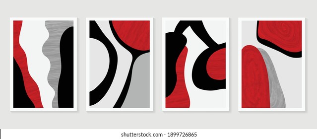 Abstract wall arts vector. Mural wall art. Hand draw organic shape design for wall framed prints, canvas artwork, canvas prints, poster, home decor, cover, wallpaper. Vector illustration.
