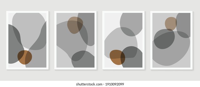 Abstract wall arts vector. Mural wall art. Hand draw organic shape design for wall framed prints, canvas artwork, canvas prints, poster, home decor, cover, wallpaper. Vector illustration.