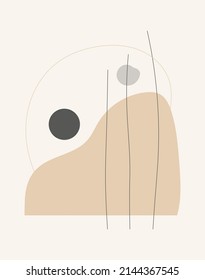 Abstracto vector de artes murales. Arte mural. Dibujar a mano diseño de forma orgánica para impresiones enmarcadas en pared, obras de arte de lona, impresiones de lienzo, afiche, decoración doméstica, cubierta, papel pintado. Ilustración vectorial.
