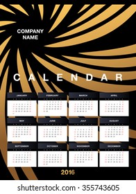 Abstract wall calendar 2016