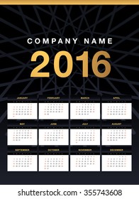 Abstract wall calendar 2016