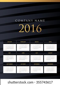 Abstract wall calendar 2016