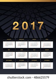 Abstract wall calendar 2017