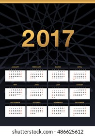 Abstract wall calendar 2017