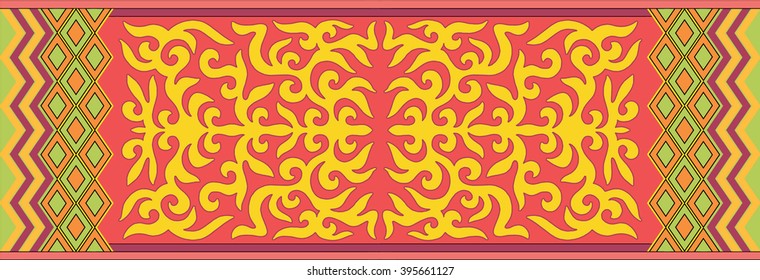 Abstract Wall Carpet Pattern with zigzag elements.