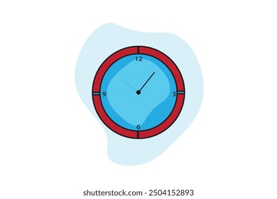 Abstract wall clock or watch Flat Vector illustration mockup graphics for T-shirts, posters, and greeting card designs.