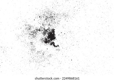 Abstrakter Wandrauschen Textur Risse und Flocken von Farbe schwarze Textur auf weißem Hintergrund.