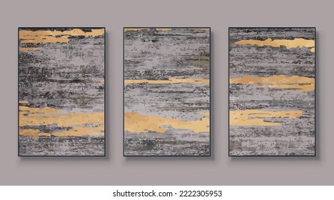 Abstract wall painting art suit. Posters, covers, printed matter. Watercolor hand painted background. Creative colorful, black, white, beige art triptych. Vector diagram.