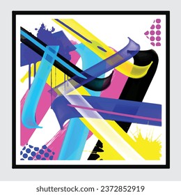 abstract wall painting street art packaging color splash background vector 	