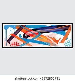 abstract wall painting street art packaging color splash background vector 	