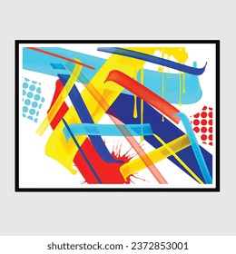 abstract wall painting street art packaging color splash background vector 	