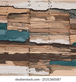 Abstract wall Woody texture vector types background, Wooden material, textured surface wood comic background in cartoon style