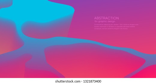 Abstract wallpaper with 3d dynamic shape. Background with motion forms. Futuristic  trendy backdrop. Modern layout. Science glow graphic. Vector.