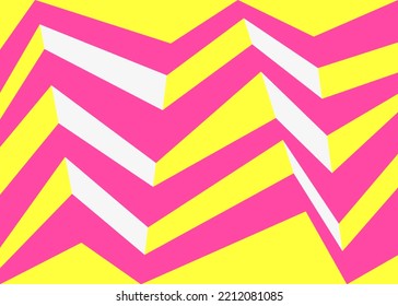 Abstract wallpaper with 3D zigzag stripes pattern