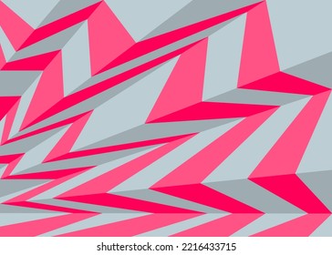 Abstract wallpaper with 3D zigzag stripes pattern