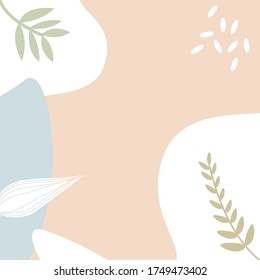 abstract wallpaper background. hand drawn various shape, leaf, cirle, every shape is isolated. pastel color