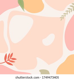 abstract wallpaper background. hand drawn various shape, leaf, cirle, every shape is isolated. pastel color