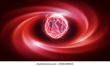 Abstract wallpaper of big bang explosion with red vortex spiral design