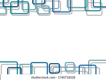 Abstract wallpaper blue and green rounded corner rectangle with gray shadows on white background. Large space in the middle for text or other pictures. Vector illustration decor presentation.