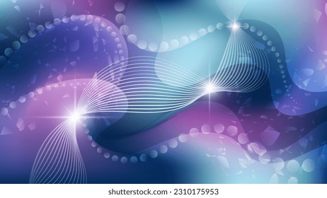 Abstract wallpaper in blue purple tones. A beautiful illustration for interior decoration, corporate designs, blogs, postcards, posters and your other projects. Vector. 