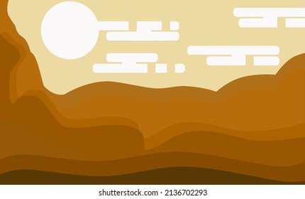 Abstract wallpaper cliff mountain waves Japanese style design background