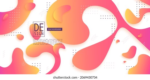 Abstract wallpaper with colorful orange liquid shapes. Presentation cover. Social media concept. Vector illustration. EPS 10