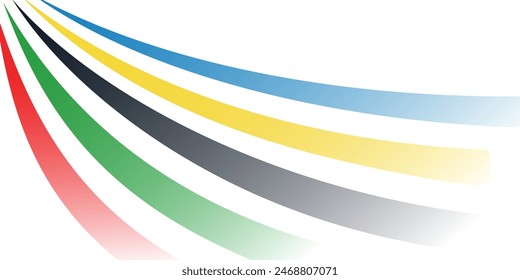 Abstract wallpaper with colorful wavy stripes. Colors ribbon or multicolored lines as graphic design element for sport championship, competition or contest banner with copy space for text.