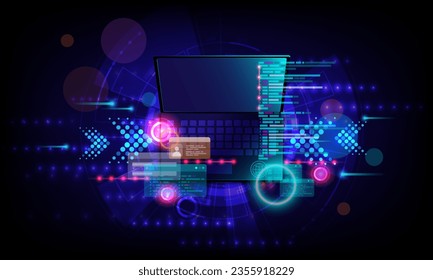 Abstract Wallpaper Concept Technology Laptop Data Transfer Communication