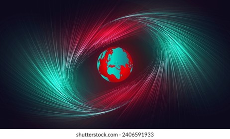 Abstract wallpaper of crystal earth with vortex spiral design