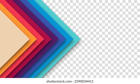 Abstract wallpaper design from the 1970s, 1960s and 1950s in retro style shapes and frames with a transparent background. Vector illustration.