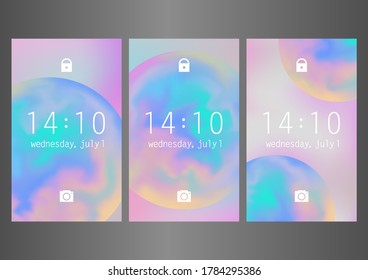 Abstract wallpaper design with rainbow balloons for mobile interface. Vector set