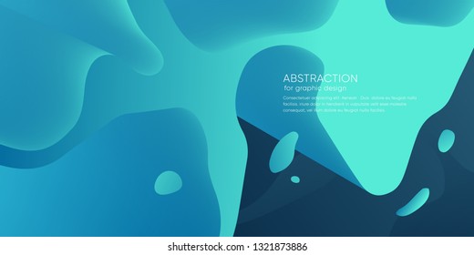 Abstract wallpaper with dynamic shape. Background with liquid forms. Futuristic ice trendy backdrop. Modern layout. Science glow graphic. Vector.