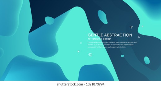 Abstract wallpaper with dynamic shape. Background with liquid forms. Futuristic ice trendy backdrop. Modern layout. Science glow graphic. Vector.