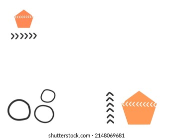Abstract wallpaper with geometric shape and hand drawn circles isolated on white background vector illustration.