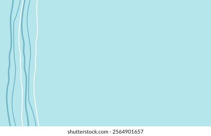 Abstract wallpaper with hand drawn line on turquoise background vector.