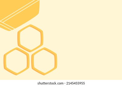Abstract wallpaper with hexagon shape on yellow background vector.