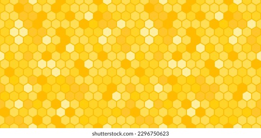 Papel mural abstracto con rejilla hexagonal. Textura geométrica de mosaico de hexágonos para productos de miel de abeja. Ilustración del vector