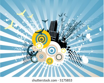 abstract wallpaper with many desing elements