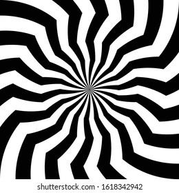 抽象的な壁紙 目の錯覚 歪んだ線の背景 簡単なベクター画像デザイン 白黒の縞模様の背景 旋回 旋回エレメント サイケデリック催眠術プリントポスター のベクター画像素材 ロイヤリティフリー