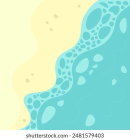 Abstract Wallpaper Poster Background Ocean Water Sand Beach Blue Turquoise Rounded Vector Design