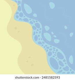 Abstract Wallpaper Poster Background Ocean Water Sand Beach Blue Rounded Vector Design