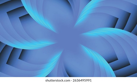 Abstract wallpaper poster with layered fish scale shapes in vibrant blue color, creating a bold textured pattern perfect for modern design and decoration.