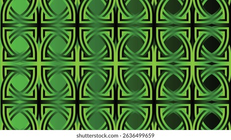 Abstract wallpaper poster with layered repeating shapes forming a vibrant green gradient pattern, perfect for backgrounds, modern design, and artistic textures.