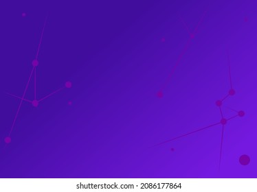 Abstract. Wallpaper. Purple gradient. Lines and points. Molecular chain or constellations