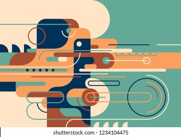 Abstract wallpaper in retro style. Vector illustration.