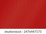 Abstract wallpaper with scales. Red half-circular pattern. Background and wallpaper red design style. Chinese New Year.