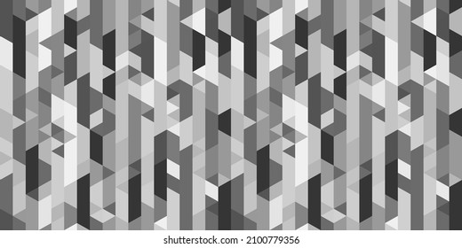 Papel mural abstracto. Patrón poligonal sin foco. Textura geométrica abstracta de la superficie. Fondo de baldosas. Ilustración en blanco y negro